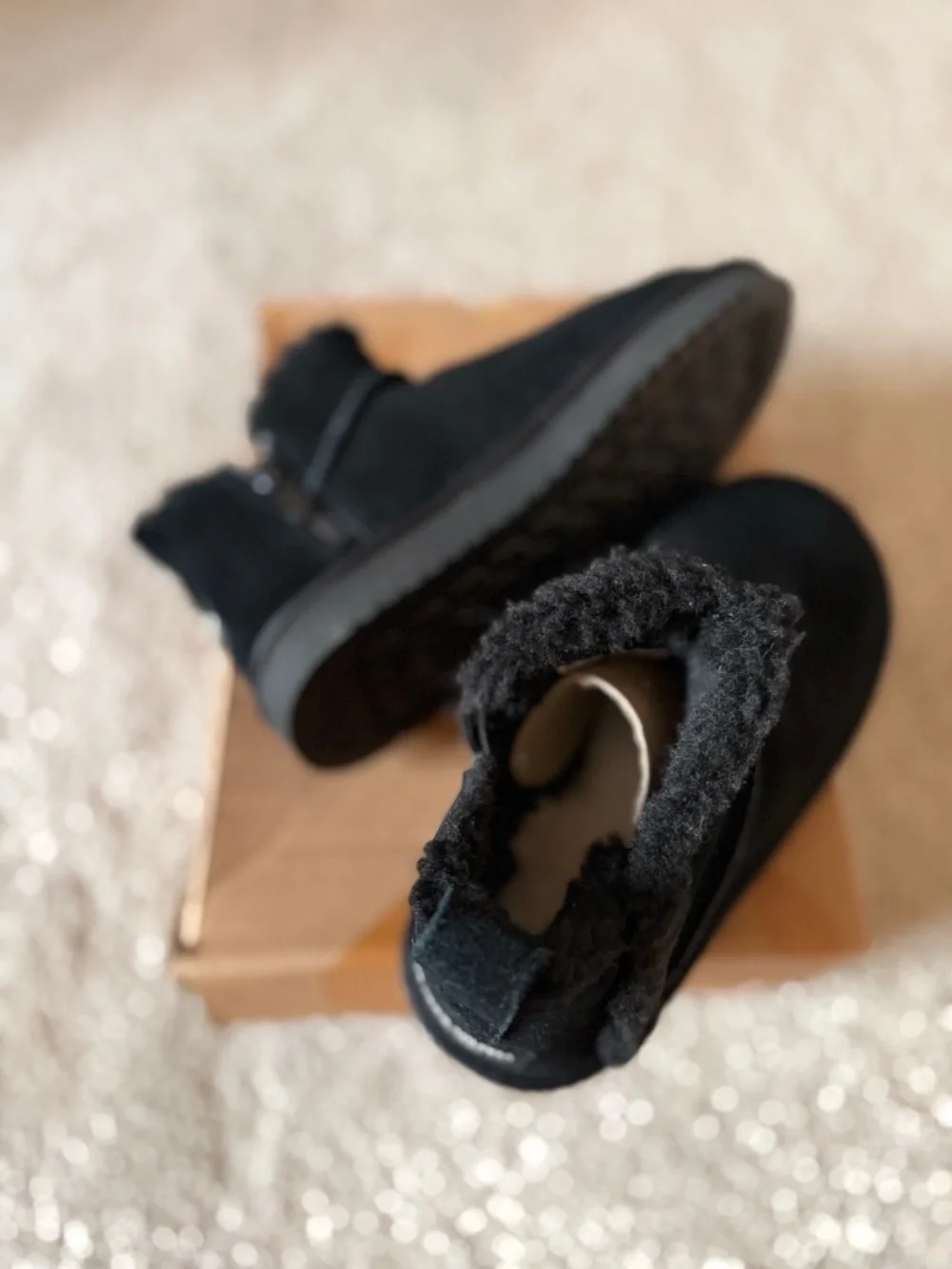 Mini Kookaburra by UGG Ultra mini black suede boot, size 13. Never worn